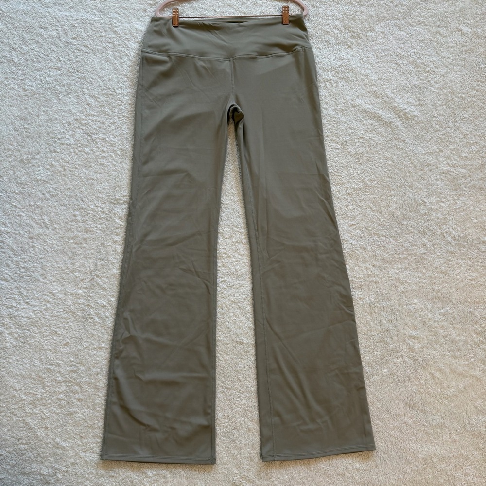 Bubblelime Yoga Pants XXL Dark Khaki Flare Leg High Waist 35" Inseam NWT